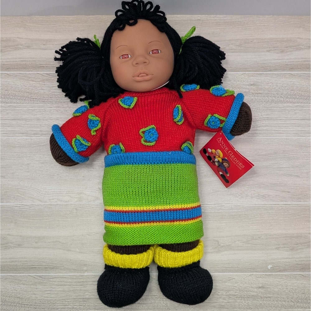 Anne Geddes Baby Doll Collection Relda Knitted Cloth Doll Pre‑Owned w/Tag